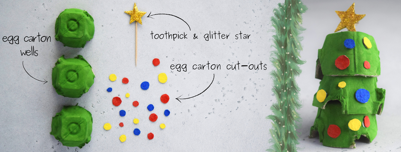 Christmas Tree Egg Carton Craft