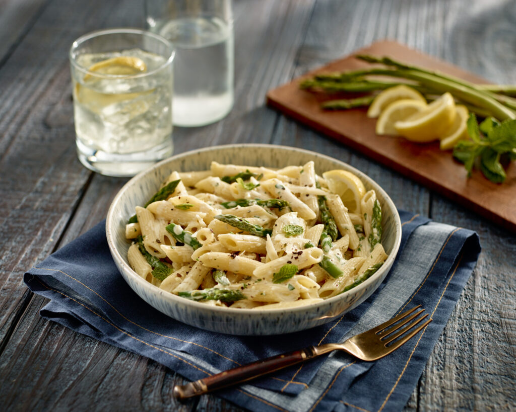 Asparagus Penne Carbonara - Get Cracking